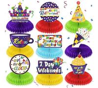 9Pcs Retirement Party Decorations Colorful Retirement Honeycomb Centerpieces for Table Decor Retirement Table Topper Gift for Men Women Happy Retirement Farewell Party Supplies