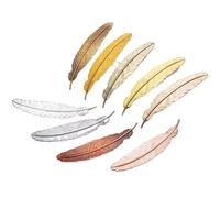 9pcs Retro Feather Metal Bookmarks for Read Markers 9 Colors