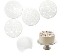 9PCS Reusable Plastic Cake Stencils Set with Spatula, Happy Birthday Stencil, Cake Stencils Decorating Tools for Buttercream Fondant Icing Sugar Powder, DIY Cake Art, Birthday Celebration
