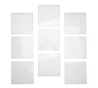 9pcs Sashiko Sewing Stencil Reusable Geometric Embroidery Template | PET Plastic, Lightly Frosted Back, Precision Design, Enhanced Stability, 13x13x0.02cm, Suits Silk and Cotton