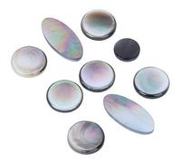 9Pcs Saxophone Button Pad Set, Sax Key Button Accessories, Black and White Shell Sax Pads with Smooth Surface, Includes 3 Sizes for Soprano Alto Tenor Saxophones Musical Instrument