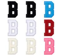 9Pcs Self Adhesive Chenille Letter Patches, 2.75 inch Preppy Varsity Letter Patches for Clothes and Hats, Stick on Letter for Laptop Phone Case Fridge(Mixed Color, B)