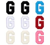 9Pcs Self Adhesive Chenille Letter Patches, 2.75 inch Preppy Varsity Letter Patches for Clothes and Hats, Stick on Letter for Laptop Phone Case Fridge(Mixed Color, G)