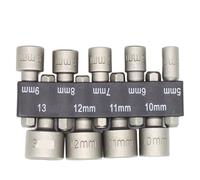 9pcs/Set 5mm-13mm Hex Socket Sleeve Nozzles Magnetic Nut Driver Set Drill Bit Adapter Hex Power Tools for Electric Drill