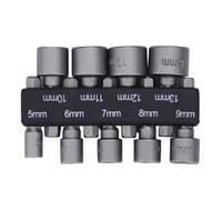 9pcs/Set 5mm-13mm Hex Socket Sleeve Nozzles Nut Driver Set for Power Drills Impact Drivers Power Screwdriver Handle Tools for Electric Drill