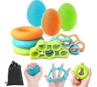 9Pcs Set Hand Grip Strengthener,Finger Exerciser Stress Relief,Hand Squeeze Ball Kit for Grip Strength,Silicone Finger Gripper, Trainer for Relieve Wrist,Muscle Training,Sports,Fitness