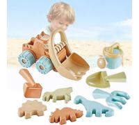 9PCS/Set Kids Beach Toys, Plastic Sand Toys Includes Truck Molds Buckets Shovels Rakes,Mini Cloud Mould, Outdoor Summer Fun, Durable Sand Play Toy for Boys and Girls