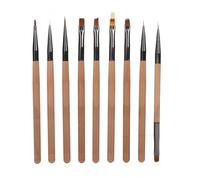 9pcs Set of Gel Nail Art Brushes for Gel Tips Building Nail Art Design Painting Tools for Home Salon Use