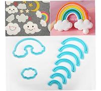 9Pcs/Set Rainbow Cookie Cutter Cake Mold 3D Printed Fondant Cookie Cutter Biscuit Mold for Cake Decorating Tools