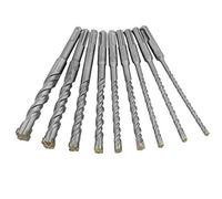 9pcs/set Round shank cross electric hammer drill bit Carbide two pit two-slot impact wall opening concrete punching