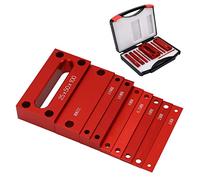 9PCS Setup Blocks Height Gauge Set, Precision Red Aluminum Alloy Setup Bars for Router and Table Saw Accessories Woodworking Set Up, Bars Include Laser Engraved Size Markings