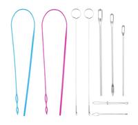 9pcs Sewing Loop Kits, Flexible Drawstring Threader, Long Loop Turner Hook, Metal Tweezers Easy Rope Threader Clip Drawstring Replacement Tool for Fabric Jackets Coats Hoodies Sweatpants