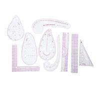 9Pcs Sewing Ruler Set Tailor Ruler Set Plastic French Curve Ruler Fabric Cutting Ruler Measuring Accessories for Quilting