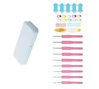 9Pcs Silicone Crochet Hook with Ergonomic Handle for Sweater Scarves Blanket Includes Large Eye Needle Knitting Marker Elastomer Crochet Hooks