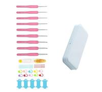 9Pcs Silicone Crochet Needle with Knitting Marker Sewing Needle Ergonomic Handle Hook for Knitting Weaving Craft Ergonomic Probes