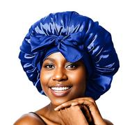 9Pcs Silk Hair Wrap for Sleeping, Hair Bonnet, Satin Bonnet Night Hair Bonnet for Sleeping for Women Girls, Hair Cap Head Cover Elastic Hat for Black Curly Hair Showercap