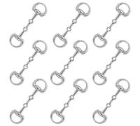 9Pcs Snaffle Bit Buckles, Silk Scarf Ring, Double D-Rings Snaffle Bit Jewelry Making Metal Link for Necklaces Bracelets, Foldable Connecting Clasp, Loafer Shoes (Silver)