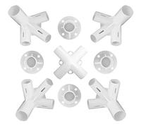 9pcs Spare Parts Plastic Connectors for 3x3m Gazebo Tent, Center, Corner, Feets for Refurbishment with Roof Center Connector, Fix and Replacement, Tent Connector Parts (White)