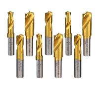 9pcs Spot Weld Drill Bit, 4 In/6.5mm, 5/16 Inch/8mm, 3/8 Inch/10mm High Speed Cobalt Steel Spot Welder Cutter Titanium Coated Equipment Attachment Welding Removal Tool Parts Accessories