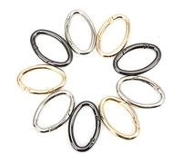 9Pcs Spring Ring Buckle,0 Shaped Oval Rings Open Bag Chain Hardware DIY Accessories 3 Colors Alloy Trigger Spring Snap Keyring Buckle Hook for Keychain Bags Purses (Medium)