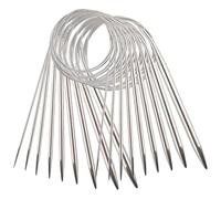 9PCS Stainless Steel Circular Knitting Needles Set, 60cm Lightweight Metal Circular Needles Set, Stainless Steel Circle Needle for Hats Sweater Scarf (2.5/3.5/4.5/5.5/6/7/8/9/10 mm)