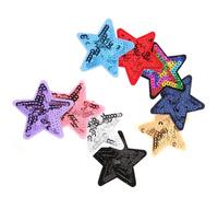 9pcs Star Sequin Fabric Patch for Clothes, Self Adhesive Sew | Polyester Finish, Shiny Surface, Easy to Use, for Pants, Beanies, Sewing Projects