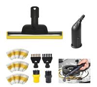 9Pcs Steam Cleaner Accessories Compatible with Kärcher SC1 SC2 SC3 SC4 SC5, Window Nozzle, 1 Nozzle, 2 Round Brush, 2 Flat Brush, 3 Towel Efficient Steam Cleaning Set