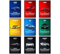 9PCS Super Car Posters for Bedroom, Racing Car Wall Art Decor For Home Living Room Bedroom, Waterproof Canvas Wall Art Pictures No Framed - FERRARI/LAMBORGHINI/BMW/FORD/BUGATTI/CHEVROLET (9pcs)