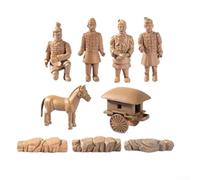 9pcs Terracotta Army Figurines Miniature Ancient Statues Resin Desktop Decor for Bookshelf Office Decoration Historical Home Decor Set