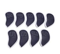 9pcs Thick Synthetic Leather Golf Iron Head Covers Set Headcover Fit All Brands Callaway Ping Taylormade Cobra(Blue)