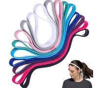 9PCS Thin Headbands for Women, Non Slip Skinny Elastic Headbands for Women Girls Men, Workout Hair Bands for Women's Hair Thin Sweatband for Workout Sports and Athletic with 9 Vibrant Colors