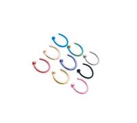 9PCS Titanium Nose Rings Set 18K Gold Plated 18G/20G C-Shaped Cute Half Hoops - Nose Rings Hypoallergenic Fake Nose Ring for Women and Men, 10MM, Metal, no gemstone