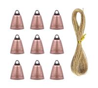 9Pcs Traditional Metal Carillons With 5 Meter Rope Traditional Holiday Ornamentation For Inside Christmas Deck Metal Bells