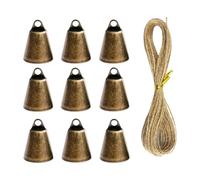 9Pcs Traditional Metal Carillons With 5 Meter Rope Traditional Holiday Ornamentation For Inside Christmas Deck Antique Fashion Home Decoration Bells