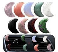 9PCS Ucubwfu Crystal Crescent Moon Car Decor Clip Set Moon-Shaped Air Vent Decorative Clip