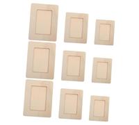 9pcs Unfinished Wood Picture Frames Pack with Stands