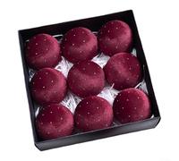 9pcs Velvet Christmas Balls for Holiday Tree Decoration and Party Use, Soft Textured Ornaments to Create Festive Atmosphere at Home or Event (Red)