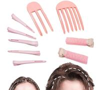 9PCS Volume Hair Clips, 3/6 Teeth Hair Volume Tool, Sectioning & Volume Fluffy Clips for Roots Hair Curler Styling, Salon Home Hair Cutting Clips Makeup Hairdresser Accessories Women Girls, Pink