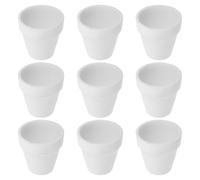 9pcs White Ceramic Succulent Flowerpot with Drainage Hole for Cacti