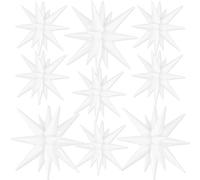 9Pcs White Star Balloons, Large Explosion Star Foil Balloons, Cone Mylar Spike Balloon for Birthday Wedding Anniversary New Year Christmas Graduation Party, 3 Pcs 27Inch & 6 Pcs 22Inch