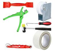 9PCS Window Glazing Tool Kit, Window Glass Tool Kit, Curved Shovel Leather Strip Press Wheel Gasket Hook Tool Double-Head Rubber Hammer Rubber Strip Shovel for Windows Doors