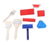 9Pcs Wood Grains Roller Wood Texture Paint Tool Rubber Pattern Painting Roller Fake Grains Paint Brushes Soft Rubber Painting Tool