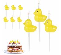 9pcs Yellow Duck Birthday Candles, Cake Candles Birthday Decorations Cute Duckie Cupcake Candles Animal Topper Candle for Kids Baby Shower Birthday Party Supplies