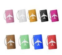 9Piece Metal Luggage Tags Set,Durable Aluminium Travel Suitcase ID Tags with Stainless Steel Cable Ties & Waterproof PVC Cards for Checked Luggage