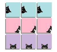 9Pieces 3x3Inch Adhesive Notes Colored Note Paper Strong Adhesive Repositionable Note Paper for Writing 450Sheets Total Repositionable Notes for Computer Screens