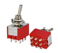 9Pin Toggle Switches Red2/3 Position ON-OFF/ON-OFF-ON 6A/125V-3A/250V AC,MTS-302 Push Button Switche 1/5pcs(MTS-303,1 PCS)