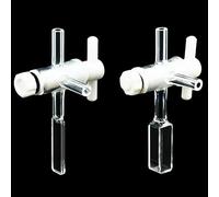 9Quartz Flow Cuvette Cell Screw Cap 1/10mm Path Length Dual Channel 3.5ml 350ul Four-Way Light Three-Way Valve(10mm Square bottom)