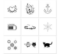 9sheets Herbal Tattoo Stickers Love Angel Demon Semi-Permanent Waterproof Tattoo Stickers