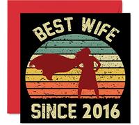 9th Anniversary Card for Wife from Husband - Best Wife Since 2016 - I Love You Gifts, Happy 9th Wedding Anniversary Cards for Partner, 145mm Greeting Cards Anniversaries