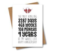 9th Anniversary Card - The Most Amazing Nine Years of My Whole Life